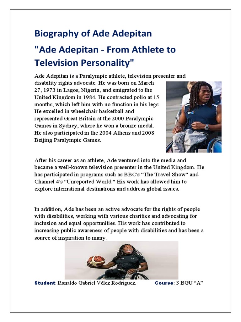 Biography of Ade Adepitan | PDF