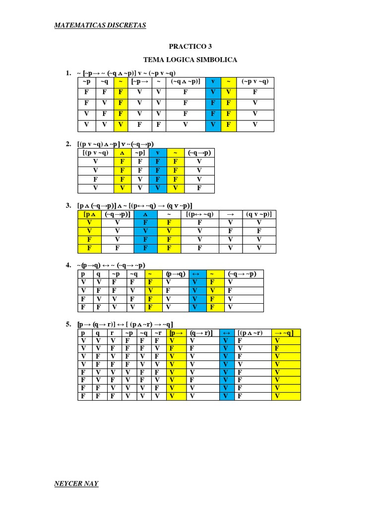 Tabla De Verdad Qvp