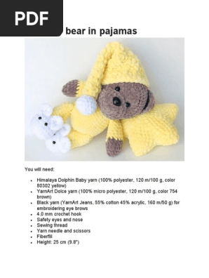 Teddy bear in pajamas