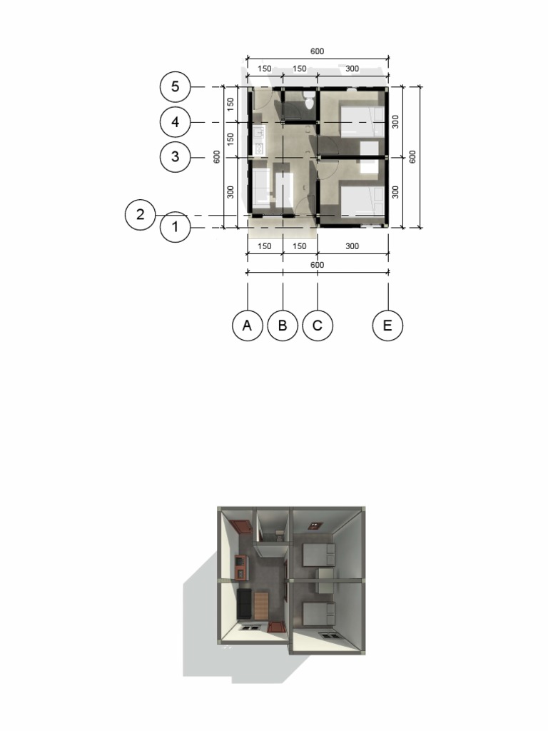 denah rumah type 36 | PDF