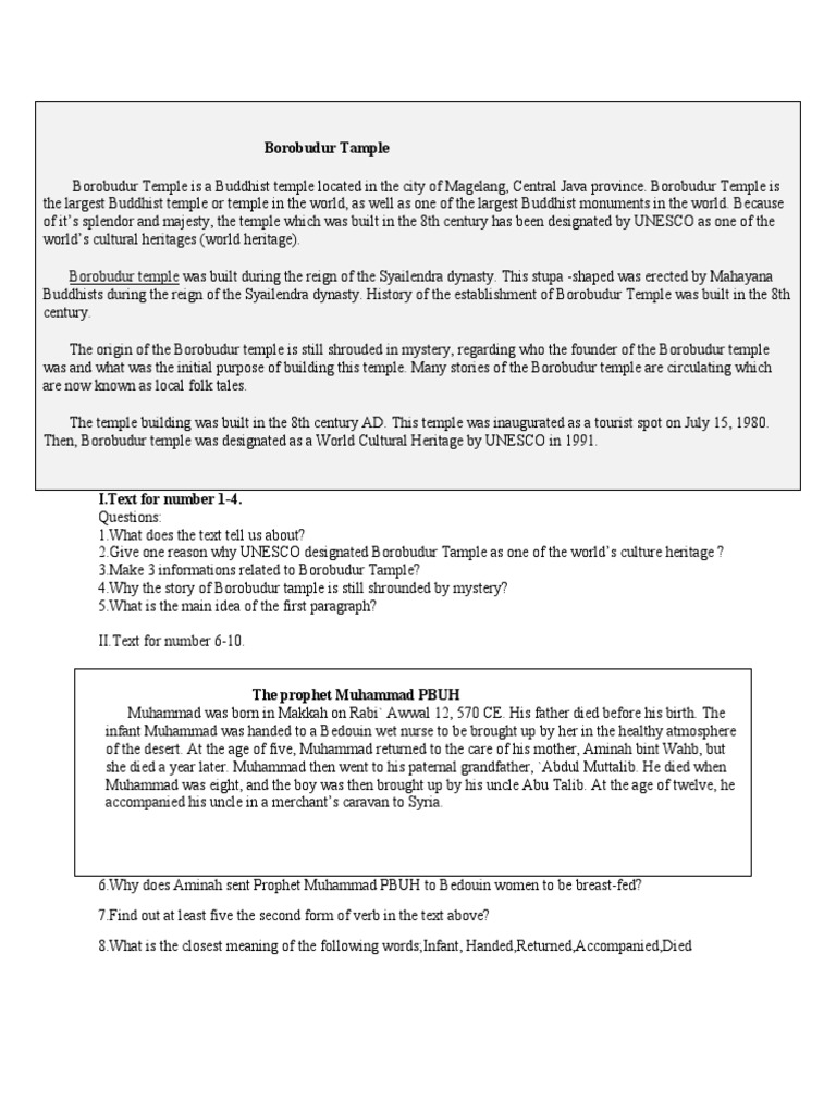 Daily Test Grade 10 | Download Free PDF | Muhammad | Temple