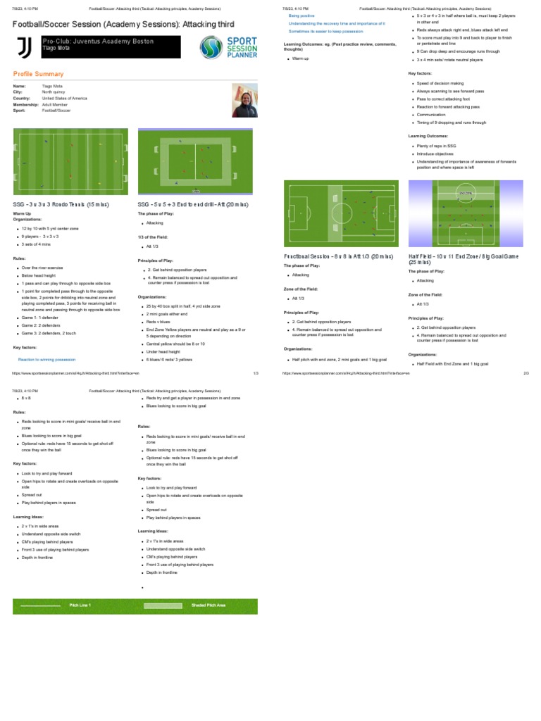 Attacking Third Soccer Drills Guide | PDF | Football Codes | Ball Games