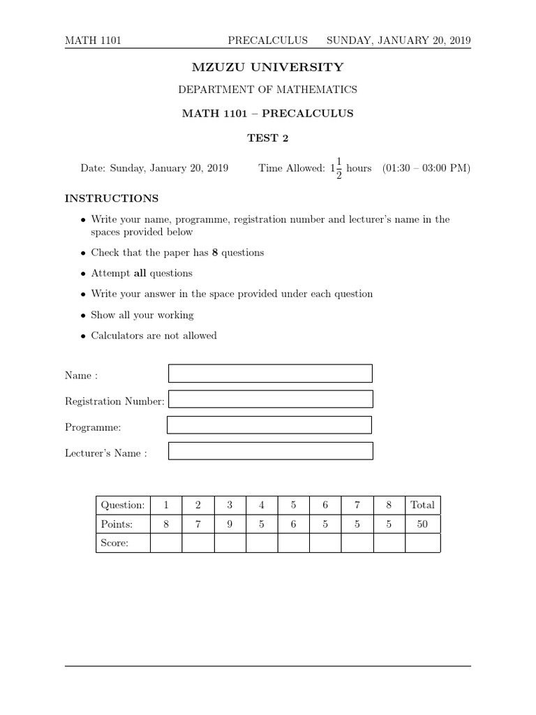 Test2 Solutions-1 | PDF | Analysis | Mathematical Relations