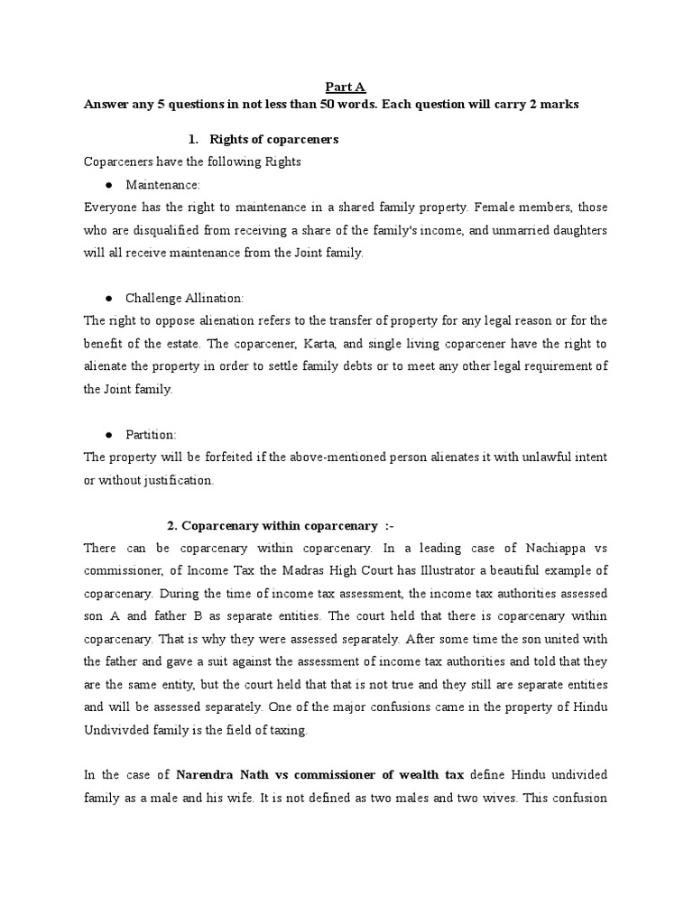 Family Law 2 - Notes For Important Questions-1 | PDF | Concurrent ...