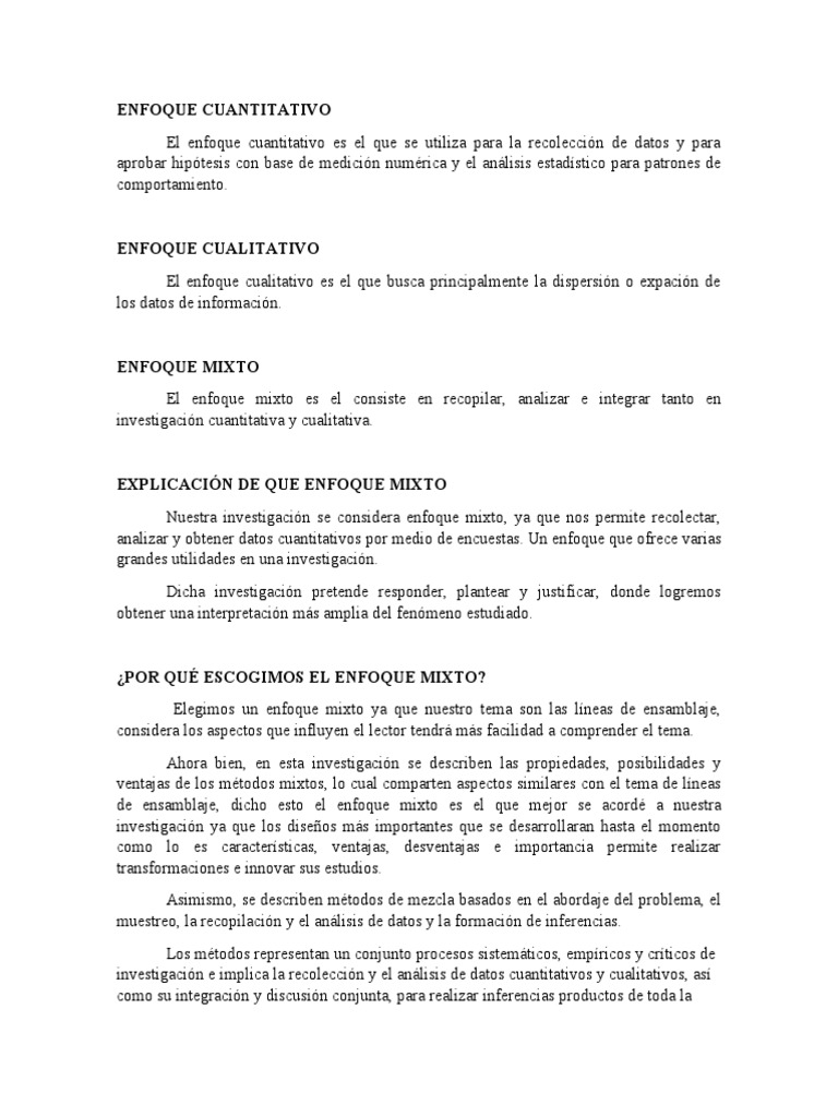 Enfoque Mixto en Investigación | PDF | Investigación cuantitativa ...