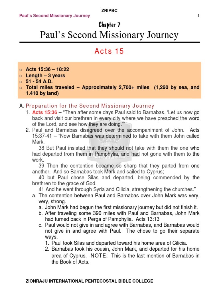 Overview of Paul's Second Journey | PDF | Paul The Apostle | First ...