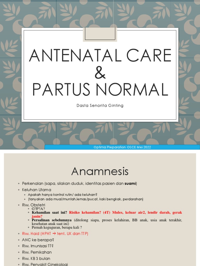 Persiapan OSCE untuk ANC dan Partus Normal | PDF