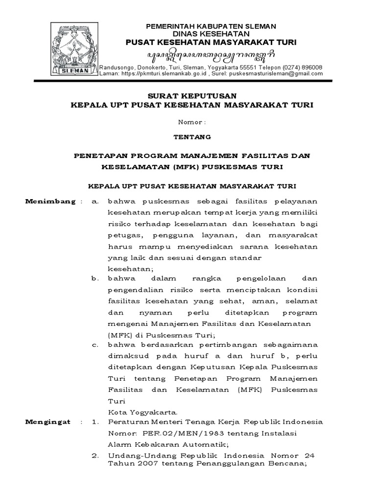 Program MFK Puskesmas Turi Ditetapkan | PDF | Teknologi & Rekayasa