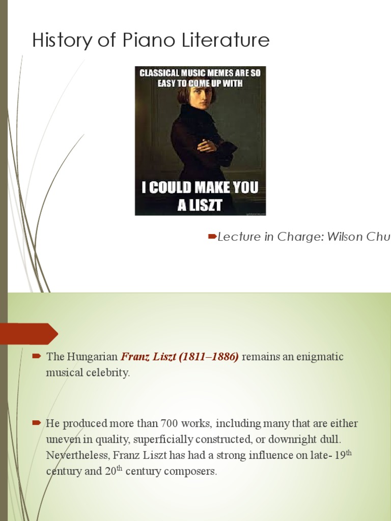 History Piano Lit 9 PDF Franz Liszt Musical Compositions