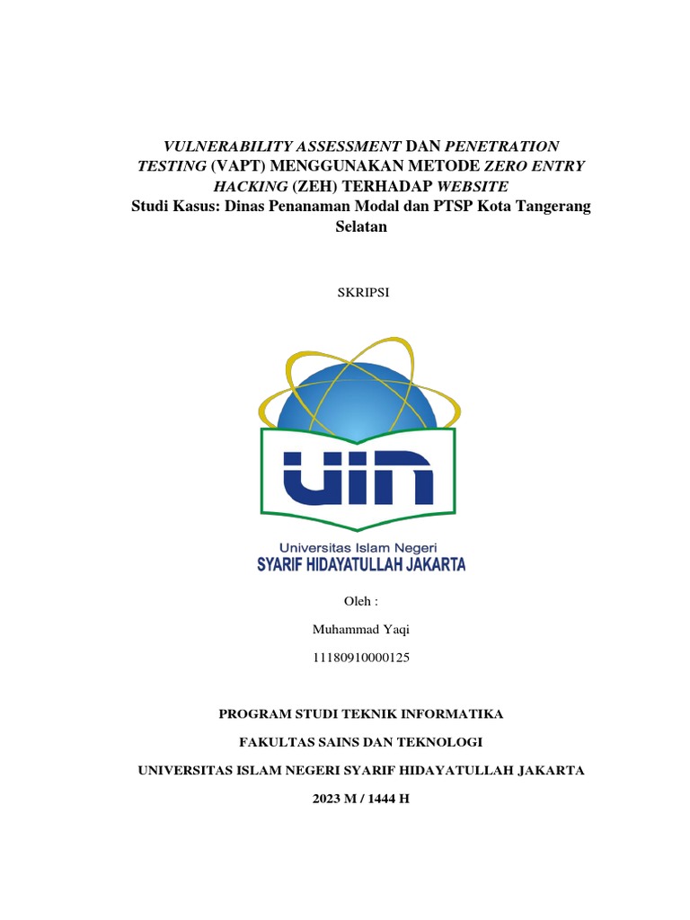 Vulnerability Assessment Dan Penetration Testing (Vapt) Menggunakan ...