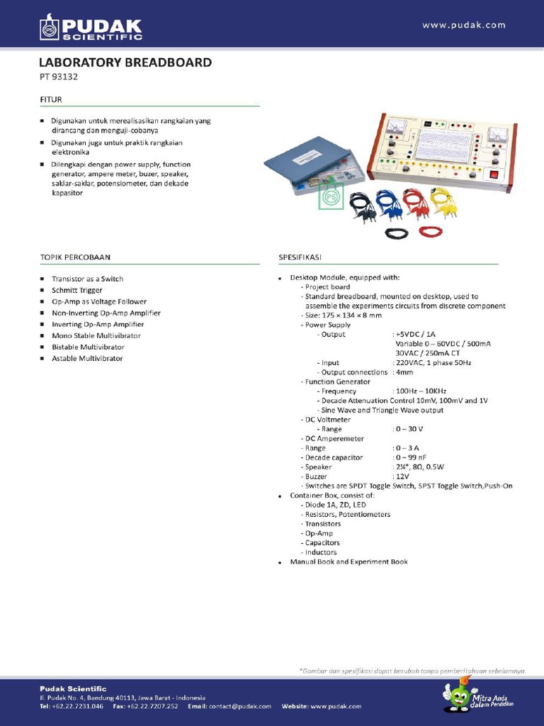 Laboratory Breadboard PT 93132 PDF