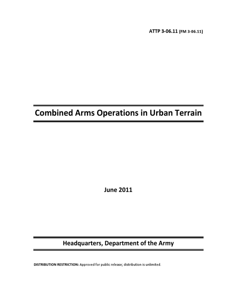 ATTP 306.11 Combined Arms Operations in Urban Terrain1 PDF