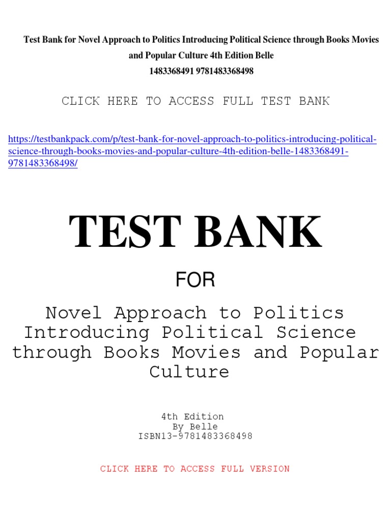 Novel Approach To Politics Introducing Political Science Through Books