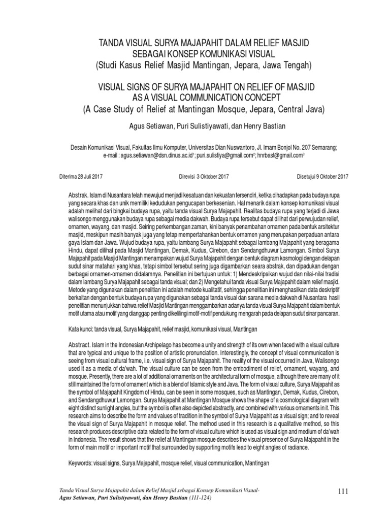 Tanda Visual Surya Majapahit di Masjid | PDF