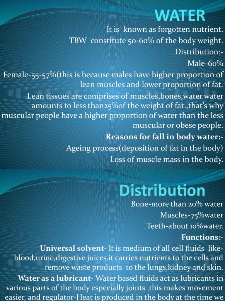 Water | PDF | Food Energy | Human Body