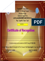 Certificate of Appreciation