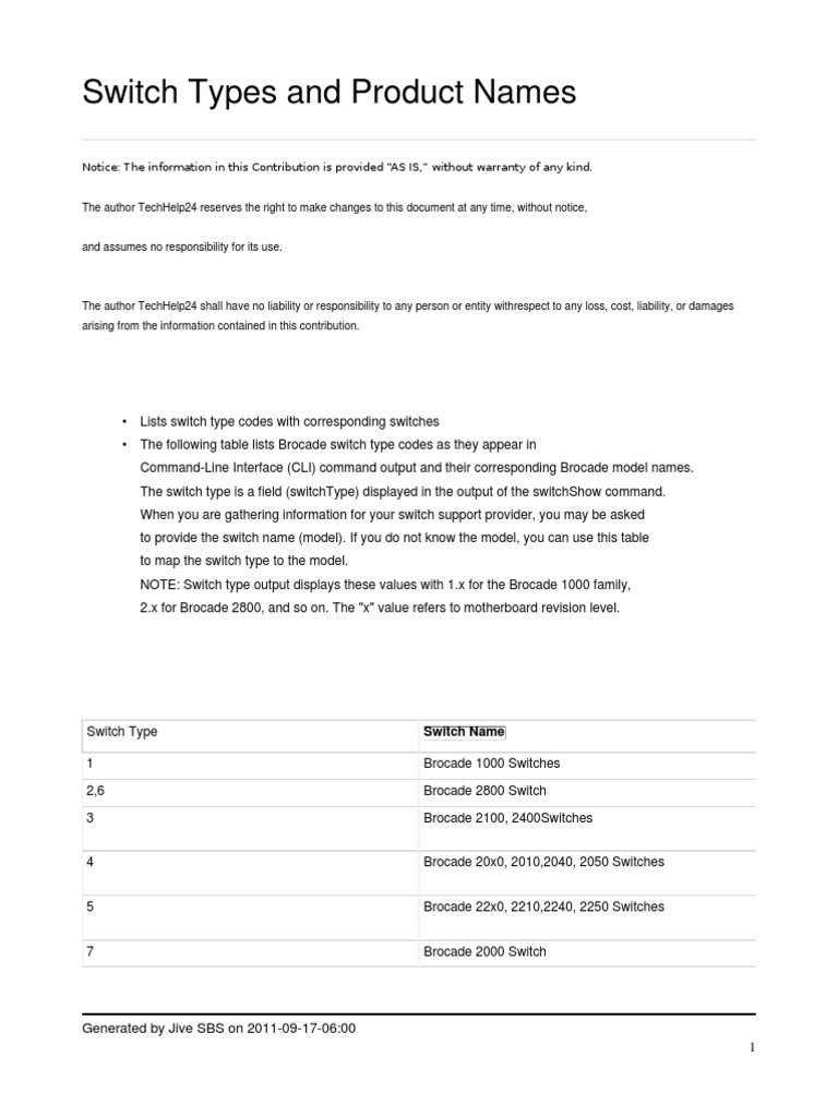 Brocade Switch Types PDF Command Line Interface Software