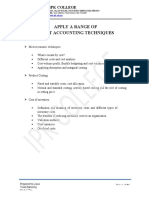 Chapter 2 - Apply A Range of Management Accounting Techniques