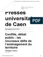 Aménagement Du Territoire - Conflits, D... Toire - Presses Universitaires de Caen