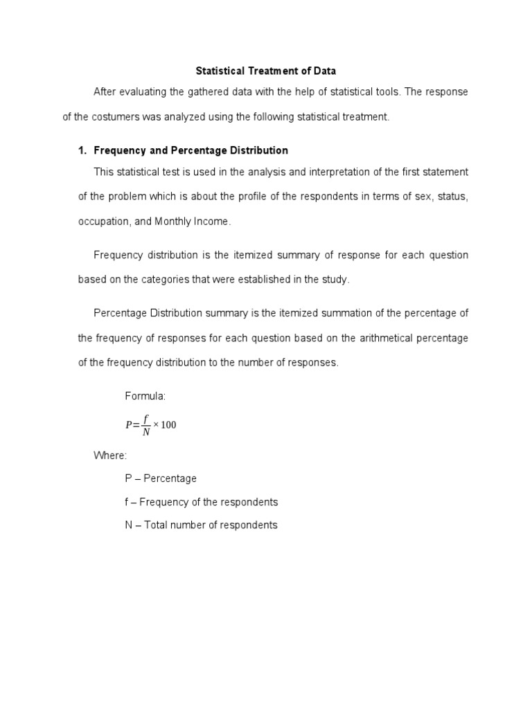 Statistical Treatment: Frequency & Weighted Mean | PDF | Statistics | Mean