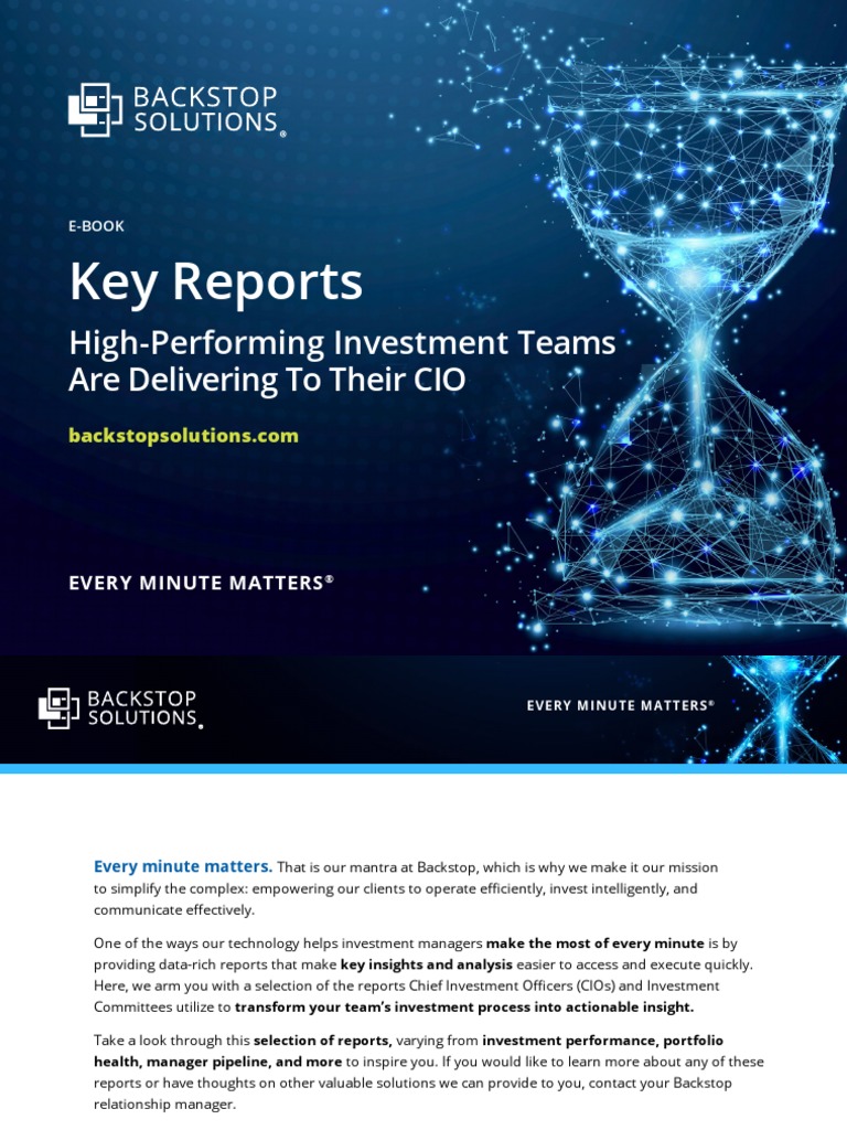 Backstop Ebook AllocatorsKeyReports For CIOs Capital Markets PDF
