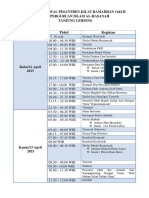 Susunan Jadwal Pesantren Kilat Ramadhan 1444 H