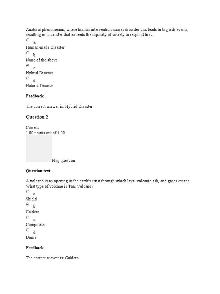 Quiz PDF Emergency Management Emergency