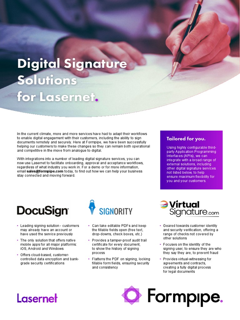 Digital Signature Solutions for Lasernet | PDF | Software | Computer ...
