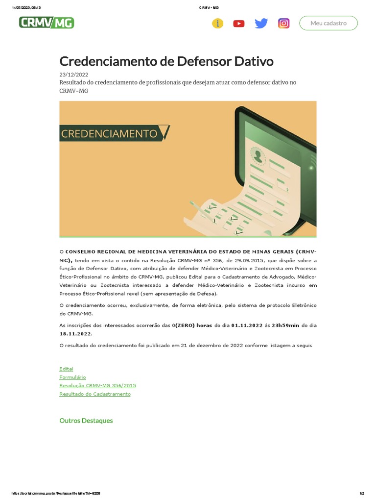 credenciamento-defensor-dativo-crmv-mg-pdf-medicina-veterin-ria