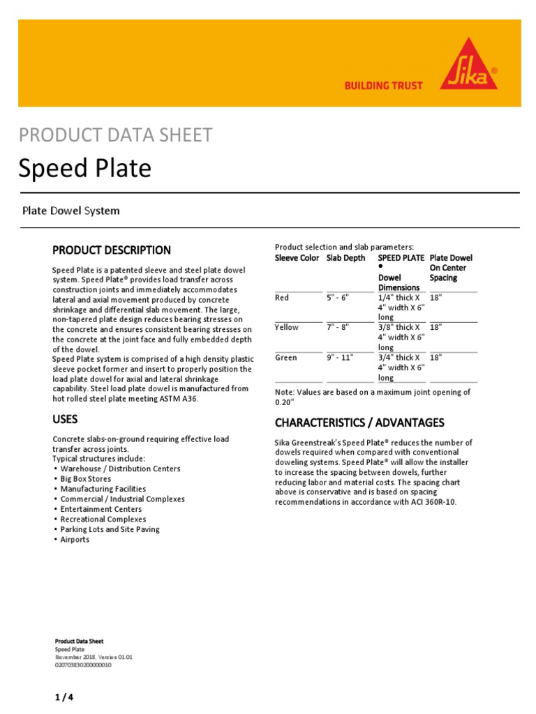 Speed Plate PDF Concrete Stress (Mechanics)