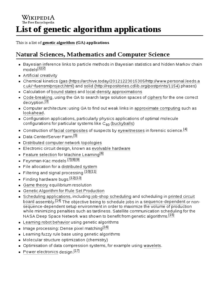 Genetic Algorithm Applications | PDF | Bioinformatics | Artificial ...
