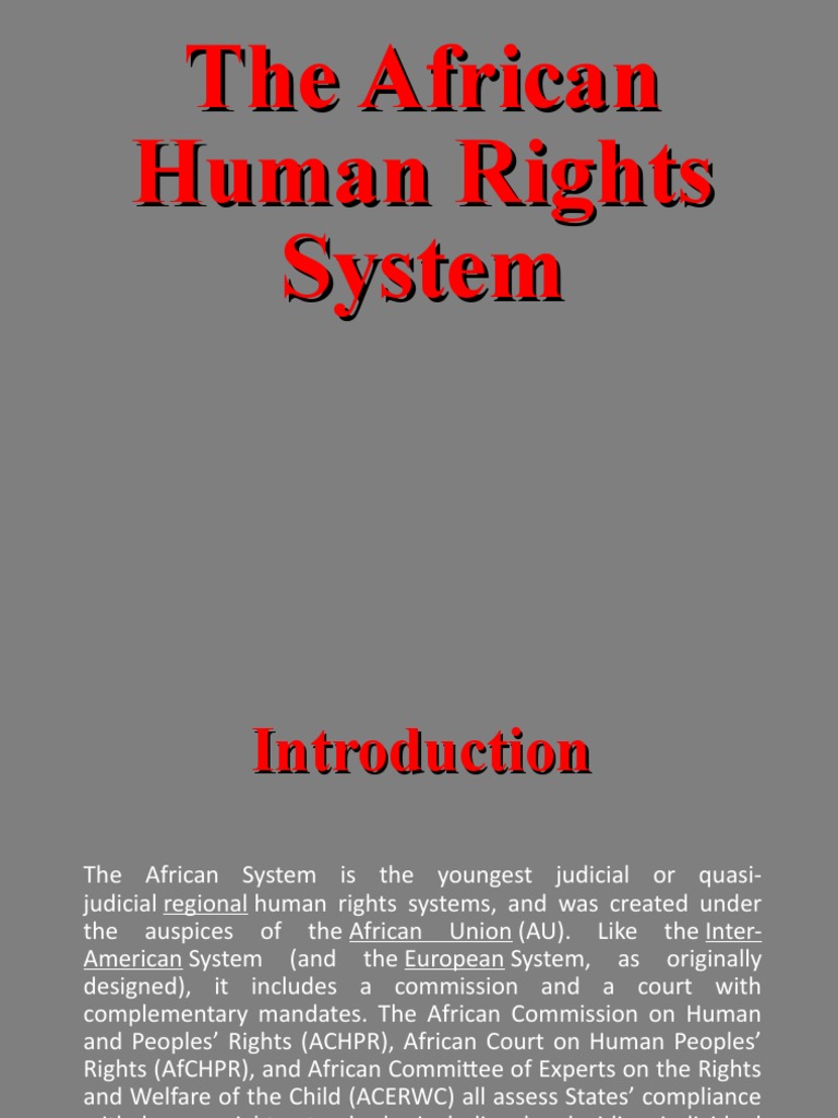Overview of the African Human Rights System | PDF | Human Rights ...