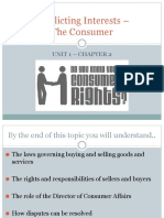 Unit 1 CHP 2 - Conflicting Interests The Consumer