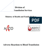 Division of Blood Transfusion Services: Ministry of Health and Family Welfare