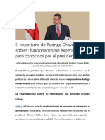El Nepotismo de Rodrigo Chaves Robles: Funcionarios Sin Experiencia, Pero Conocidos Por El Presidente