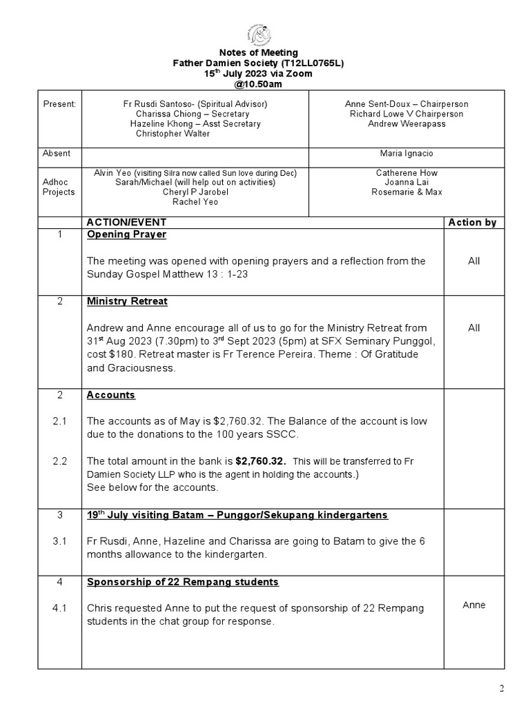 FDS Meeting Notes: July 2023 | PDF