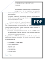 Chapitre I: L'Entreprise A-Definition: Politique Generale D'Entreprise