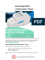 Rangkaian Panel Listrik 1 Phase