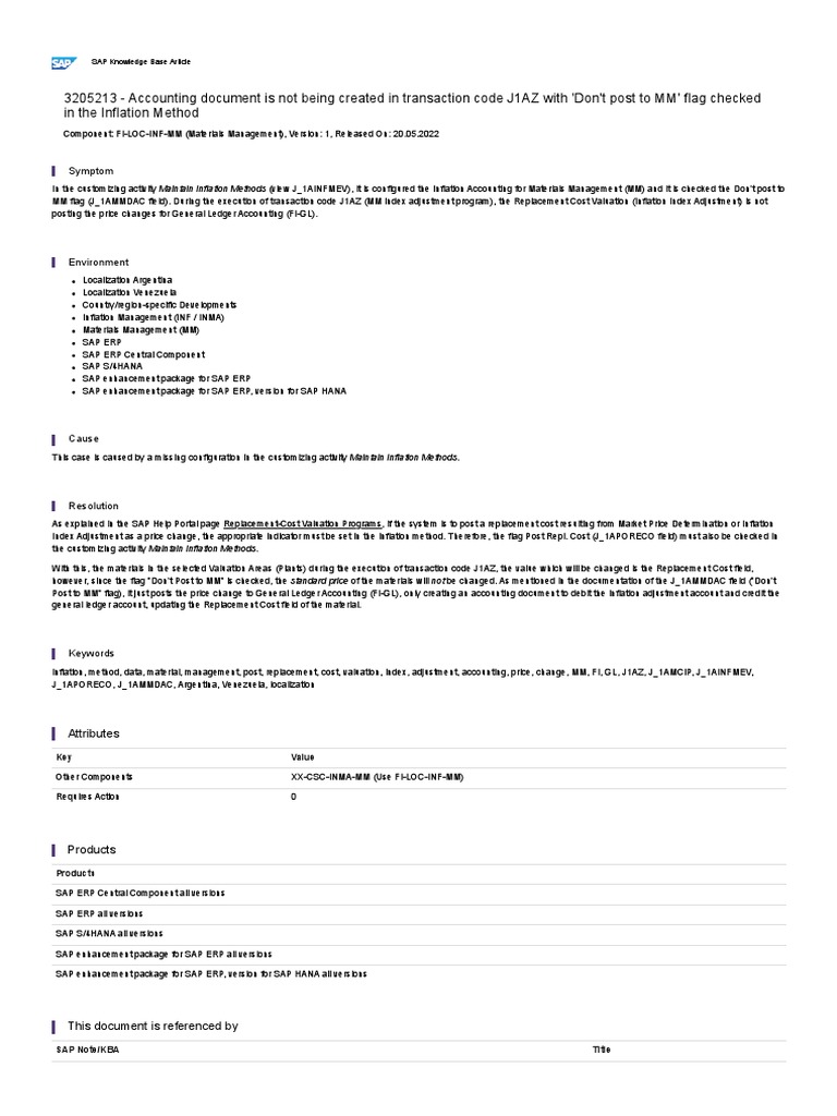 Accounting document is not being created in transaction code j1az with