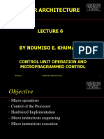 Lecture 6 - Control Unit Operation and Micropragrammed Control