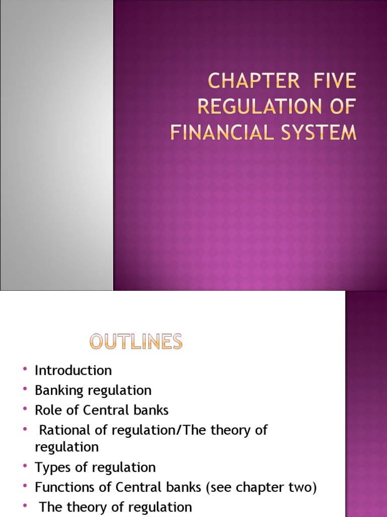Chapter Five Regulation of Financial System PDF Banks Market