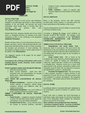 Orange Book Summary Social Welfare and Social Work 1