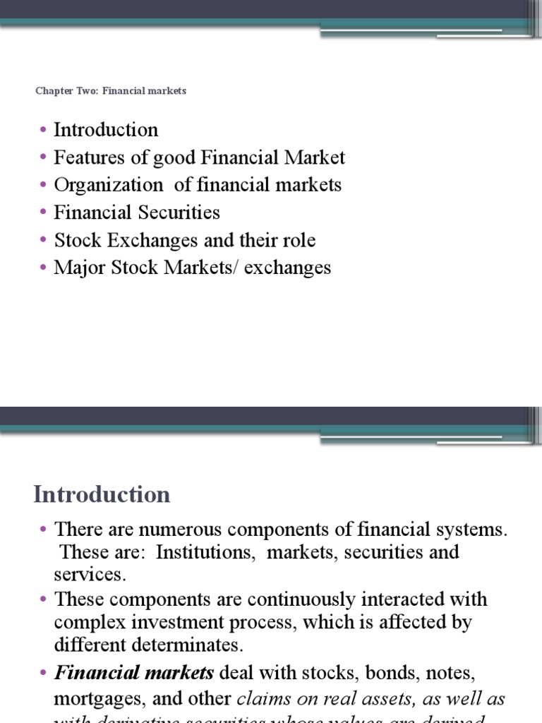 Overview of Securities Markets | PDF | Securities (Finance) | Financial ...