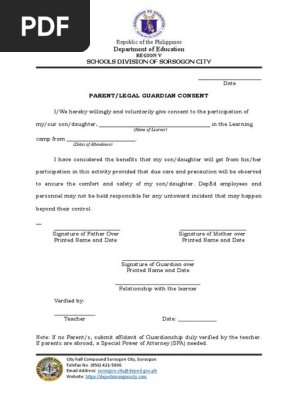 Nlc Parental Consent Form Learning Camp Registration Template