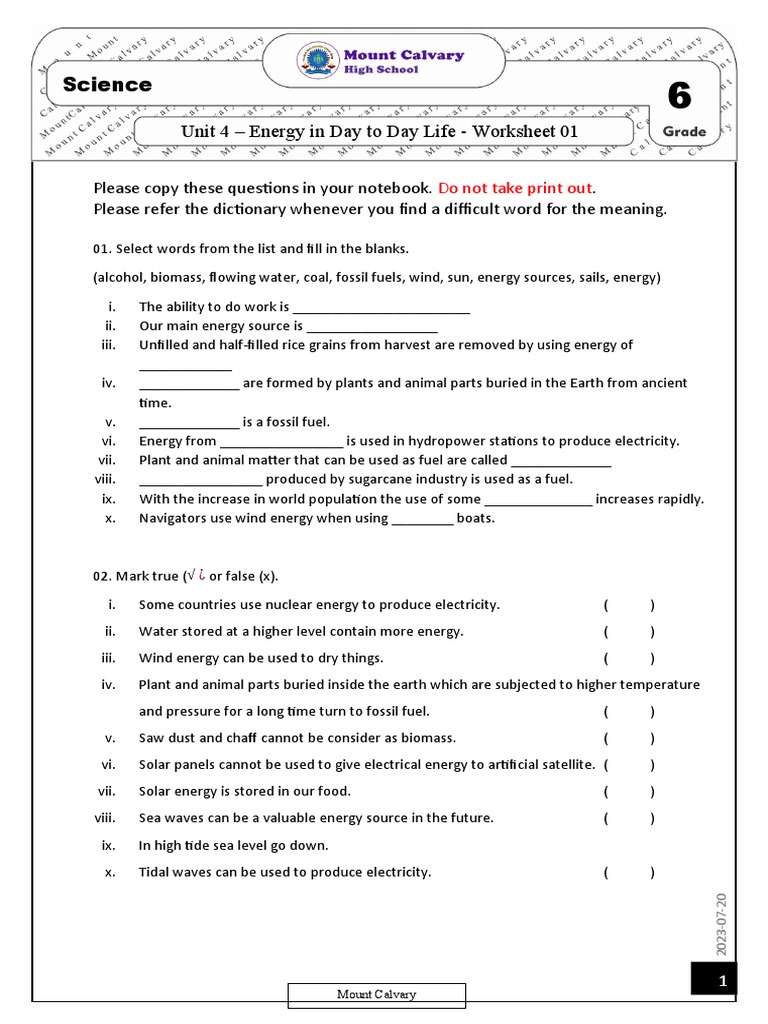 609cc070cd513 3shut Down Worksheet 01 U4 | PDF | Energy Development | Fuels