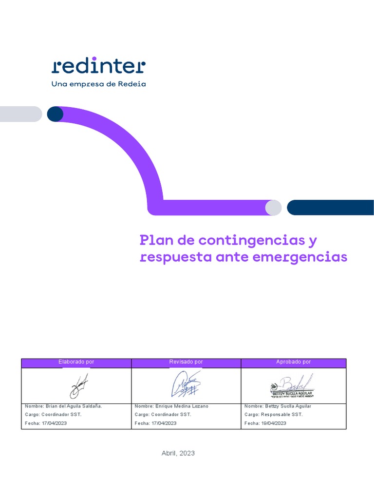 Plan de Contingencia y Emergencias 2023 | PDF | Ingenieria Eléctrica ...