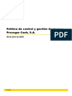 Política de Control y Gestión de Riesgos. Prosegur Cash