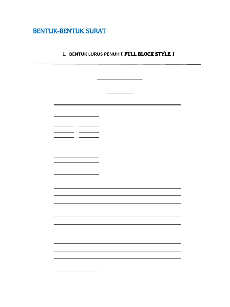 Bentuk Surat Lipatan Dan Sampul