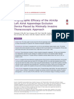 Angiographic Efficacy of The Atriclip Left Atrial Appendage Exclusion Device Placed by Minimally Invasive Thoracoscopic Approach