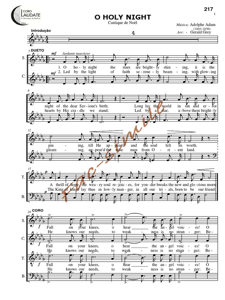 217 Holy Night Adolphe Adam | PDF